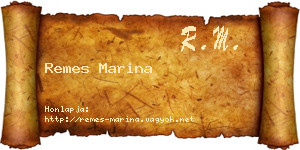 Remes Marina névjegykártya
